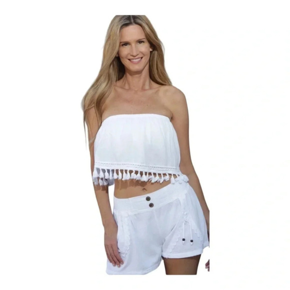 🤍 GIOCAM Raquel Crop Top size Small‎ NWT